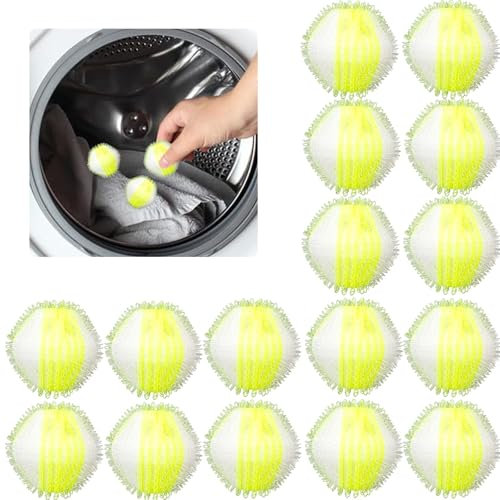 16 Stück Tierhaarentferner Waschmaschine, Extra Große Fusselbälle Waschmaschine für Effektive Haarentfernung, Katzenhaarentferner Waschmaschine & Fusselball für Waschmaschine Wiederverwendbar