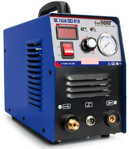 Máquina de corte por plasma Máquina cortadora de soldadura con inversor de CC, dispositivo de corte HF, 50 cortadores de Plasma de aire, 10-50A Para principiantes y aficionados al bricolaje.