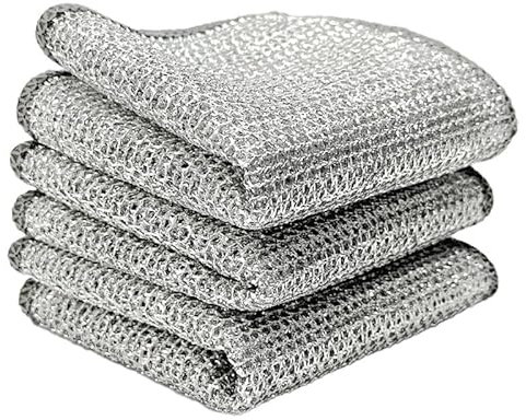 tiyiyok 10 Piezas Paños de Alambre Multiusos, Estropajo Cocina, Trapos Cocina, Estropajo Aluminio, Reutilizable Paño de Cocina de Alambre, Esponja Magica, Productos para Limpiar el Baño