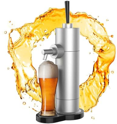 WRJAHCG Draft Beer Dispenser in Can, Beer Foaming Machine, Canned Beer Draft System, Gifts for Men, Black/Sliver,Silver
