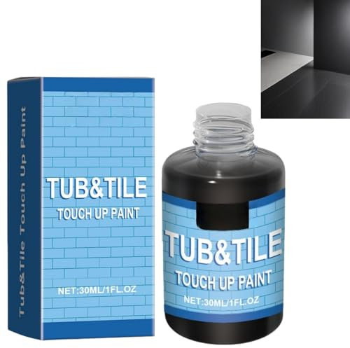 CBOFOL Bathtub and Tile Paint,Bath Resurfacing Repair Enamel Paint Kit,High-Gloss Tub & Tile Repair Paint for Ceramic Sink,Shower Tray & Plastic Bath Gentle,Non-Irritating,Easy to Use,Natural(Balck)