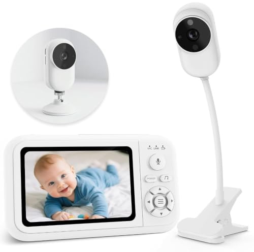 NUOTUN Babyphone Camera con Clip e Supporto per Letto, 1080P Camera Bebe Sorveglianza Senza WiFi, Visione Notturna (63-EU)
