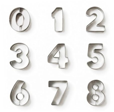 Numeros Moldes Galletas 0-9 Cortador De Galletas Número Acero Inoxidable Molde Galleta Acero Inoxidable Digital Para Galletas, Pasteles, Fondant Y Decoración Para Hornear Y Aprender