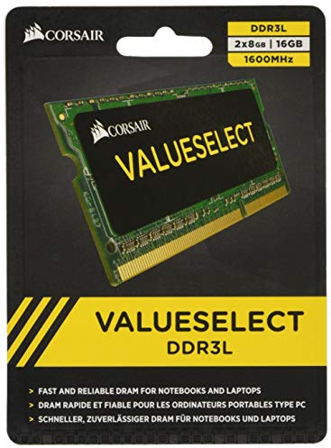 Corsair ValueSelect - Memoria RAM de 16 GB (DDR3 SO-DIMM, 1600 MHz, 16 GB, CL11, 2 x 8 GB)