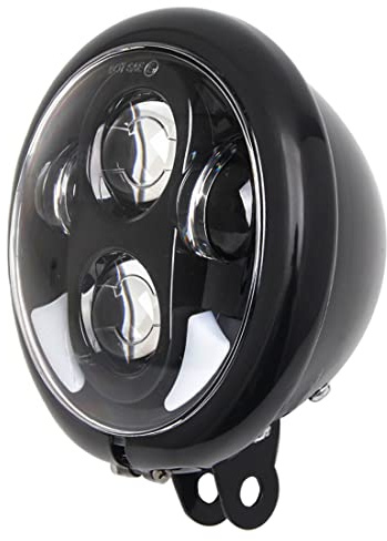 SKTYANTS 5 3/4 5.75 Inch LED Headlight Motorcycle DRL White Horns with 5.75 Inch Housing Bucket for Sportster Softail Dyna Shadow Road Star