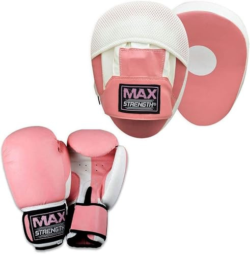 MAXSTRENGTH® Kit de boxe avec gants pour femmes et pattes d'ours en cuir Rex, 12oz