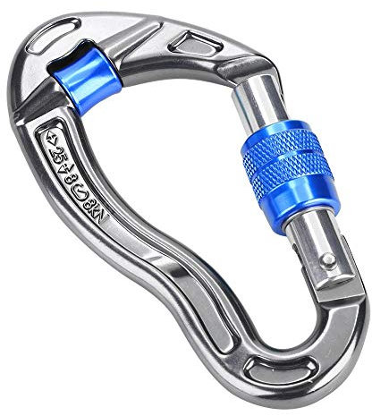 Alomejor Klettern Karabiner 25KN Super Strength Stahl Screw Lock Safty Karabiner Clip Ultra-Light Locking Karabiner für Outdoor Klettern(Blau)