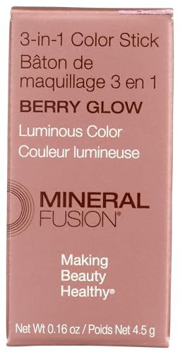 3-In-1 Color Stick - Berry Glow by Mineral Fusion for Women - 0.16 oz Makeup