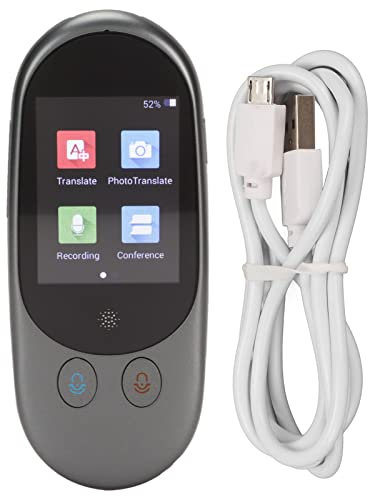 F1A Intelligenter Sprachübersetzer, Tragbarer Zwei Wege Sprachübersetzer in Echtzeit, Übersetzung in 85 Sprachen, Unterstützung für WiFi Fotografieren Aufnehmen. (Grau)