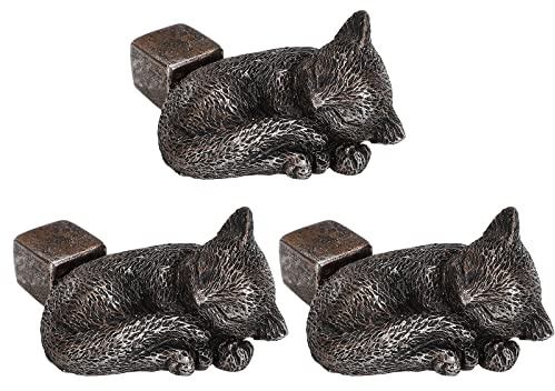 Pieds de Pot pour Pots de Fleurs, élévateurs de Plantes Décoratifs en Forme de Lapin de Chien en Résine pour Pots, Jolis Pieds de Pot de Fleurs en Résine en Forme D'animal,(Chat/3 pièces)