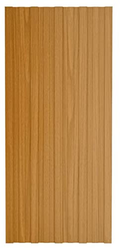 Homgoday Takpaneler 12 st galvaniserat stål ljust trä 100 x 45 cm, dekorativa väggpaneler för inomhus/utomhusmöbler, sovrum