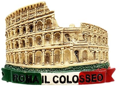 Magnete 3D per Frigorifero Vintage Colosseo Città di Roma Bandiera Italia, Calamita Frigo, Decorazione per Lavagna Magnetica, Casa e Cucina, Ufficio