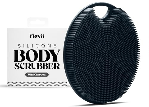flexii® Limpiador corporal de silicona, cepillo corporal de alta calidad para pieles sensibles, exfoliante corporal suave y exfoliante de ducha, lufa de silicona exfoliante para hombres y mujeres