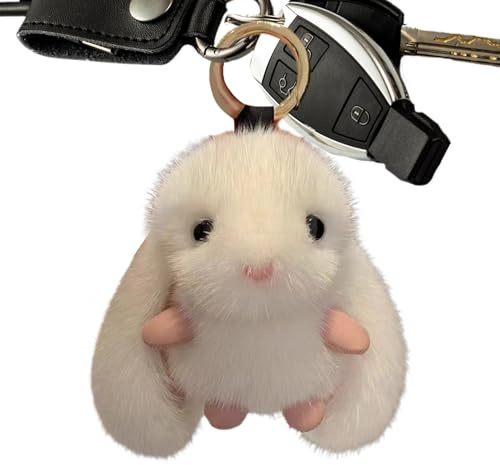 Llavero lindo del conejito,Llavero lindo de la felpa del conejo - Colgante de bolso de muñeca de peluche,Adorno de bolso de muñeca pequeño para bolso femenino, bolsos escolares, bolsos de hombro
