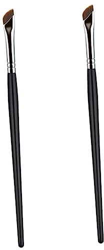 minkissy 2piezas Cepillo De Cejas Ángulo y Pincel Plano Para Maquillaje Pinceles Angulares Para Delineador De Ojos Para Delineado De Cejas y Corrector De Sombras