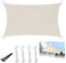 YedZen Balkon Sonnensegel 2x3m, Wasserdicht Sonnenschutz Rechteckig Sonnensegel mit Ösen und Seil, UV Schutz Creme Farben Markisenstoff für Balkon Garten Terrasse
