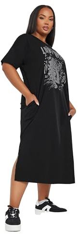 Yours Curve 'Lost Spirit' Stud Midi Dress - Women's - Plus Size Curve Black