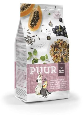 Parrot Essentials PUUR Premium Cockatiel & Cockatoo Seed Mix - Gourmet Parrot Food for Large Parakeets & Cockatoos - 750g