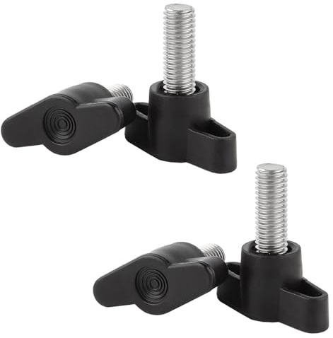 QZKJQDD 4 stycken räfflade skruvar M8, M8 x 10 mm 304 rostfritt stål T-formad klämskruvknapp, tumskruvar handtag, vingskruv M8, för snabbt byte av den handhållna dragknappen