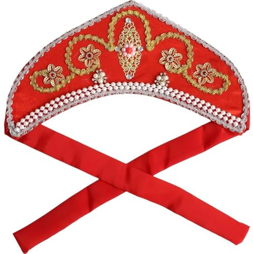 Zghhc Coiffe Traditionnelle Russe pour Femmes : Bandeau Pliable, Couronne Renaissance, Diadème Perlé pour Danse Nationale