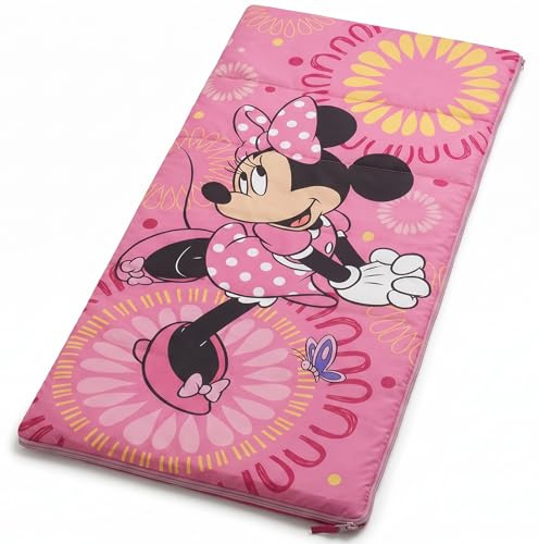 Sacco nanna per bambini, 70 x 140 cm, leggero e caldo, 100% poliestere, con chiusura a cerniera, ideale per gite scolastiche, pigiama party e campeggio, prodotto con licenza ufficiale (Minnie Mouse)