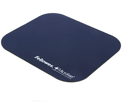 Fellowes Mouse Mat with Non-Slip Rubber Base - Mouse Pad with Antibacterial Protection - Suitable for Both Optical and Laser Mice - 199 x 232 x 2mm - Black