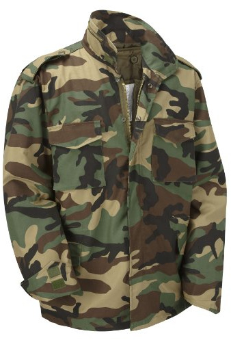 Army and Outdoors M65 Military Field Jacket with Removable Quilted Inner Liner-Woodland Camouflage (5XL)