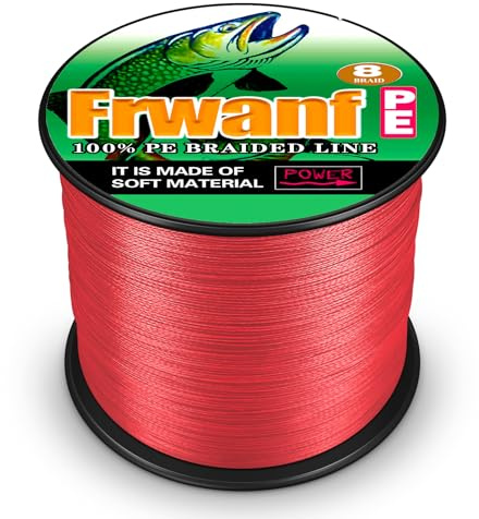 Frwanf Flätad fiskelina med 8 trådar – noll stretch – lågt minne, UHMWPE fiberfiskelina, 0,1–1 mm/6-136 kg/100–2000 m havsfiske, sjöfiske, flodfiske, saltvatten