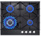 Gas Stove Top 24 inch Eascookchef,24 inch Gas Cooktop 4 Burner,Gas Stove Top NG/LPG Convertible,Black Tempered Glass Dual Burners Gas Countertop with Thermocouple Protection,Bulit-in Gas Hob
