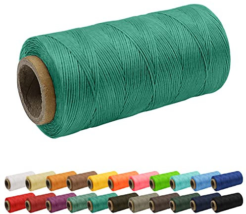 Uiopa 1mm x 260m Wachsfaden, 150D Flache Sattlergarn Ledergarn Gewachst, Leder Nähen Faden Gewachste Schnur für Nähprojekte, Buchbinderei, Schuhreparatur, Schmuck