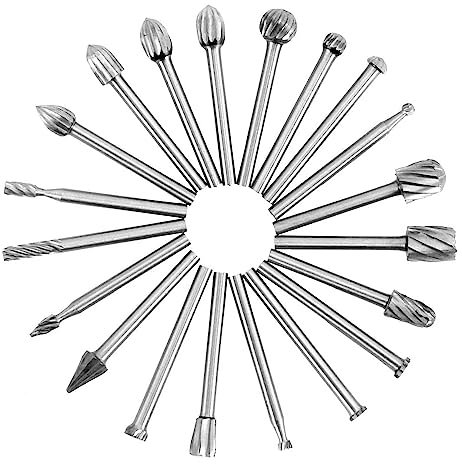 Bestgle Fresas para Metal 1/8Fresas HSS Encaminamiento Router Bits Fresas Giratorias de Tungsteno para Tallar Madera para Tallar Grabado Taladrado