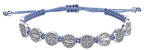 Hyclam Pulsera Religiosa de María, Pulsera de Mano de María/San Benito/Santa Judea de Tadeo, Pulsera de Rosario, Regalo para Damas, Hombres, Niños y Niñas
