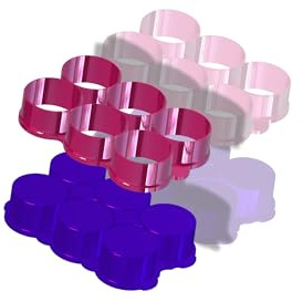 Cortador múltiple de 4,4 cm de diámetro x 6 círculos con empujador completo, Cortapastas