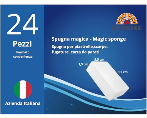 Spugna Magica Pulizia Gomma Magica Extra Durata Con Potenza Di Pulizia 2 Voltè Più Efficiente Spugnetta Magica Bianca Spugnetta Magica Cucina Bagno Muro Scarpe (Pack 24 pz)
