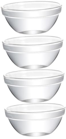 ELAYARD 4pièces Bols Verre Multi-fonctionnels Pour Desserts Pudding Et Gelée Ramequins Verre Pour Cuisine Pour Servir Glaces Salades Et Fruits