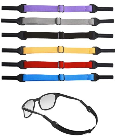 LBJFYHJN 6 Stück Brillenband，Verstellbarer Brillenbänder Sport für Damen Herren，Sportbrillenband Anti Rutsch für Sportbrille Sonnenbrille Lesebrille