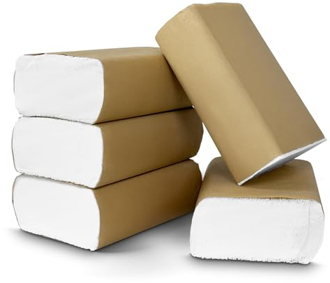 Pack of 1000 (5 Packs – 200 Per/Pack) 1Ply Z-Fold Hand Paper Towels Sheets White 210mm x 210mm. Dispenser Compatible | Ideal for Kitchen, Catering, Bathroom, Restroom