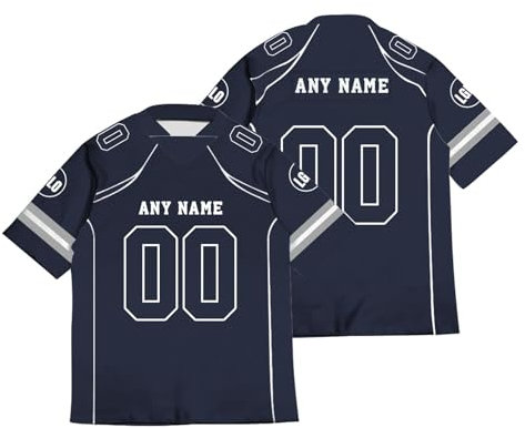 Generisch Personalisiert Trikot, American Football Personalisierte Spieltrikots Mit Name Nummer Für Kinder Erwachsene Junge Mädchen Herrn Damen Jersey-Football Trikot Shirt Football (S, 12)