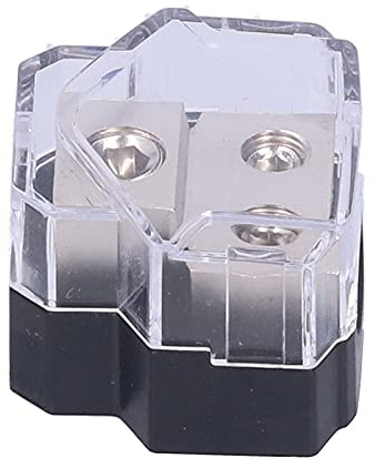 Soporte de fusible de Kukyller Mini ANL, soporte de bloque de distribución de distribución de fusibles de salida de 2 vías para botes de camiones para automóviles RVS