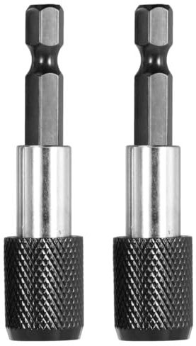 Yardenfun Prolunga a Sgancio Rapido 60 Mm per Cacciavite Magnetico Estensione Porta Punte 1/4 Pollice 2 Pezzi Compatibile Trapano e Cacciavite Alta Efficienza e Magnetico
