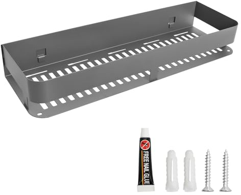 Rieoany Mensola Doccia Senza Foratura Porta Bagnoschiuma da Doccia Organizer Bagno Porta Spezie per Cucina per Camera da Letto, Bagno, Soggiorno, Cucina, Ufficio