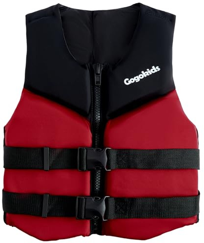 Gogokids Youth Swim Vest for Kids Teens Boys Girls 50-90 lbs & 75-125 lbs, Soft 3D Fabric Swim Jacket, Lightweight Pool Float Vest with Adjustable Straps for Swimming Boating Kayak Beach Water Sports