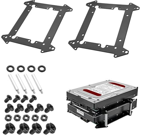 YAODHAOD Marco de metal para SSD de 2,5 / 3,5 HDD/SSD apilable, ahorro de espacio, ampliación de almacenamiento para carcasas de PC, NAS, servidores (2)