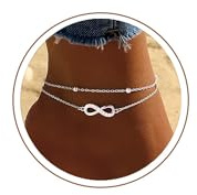 Turandoss Layered Adjustable Waterproof Anklets Bracelets Jewelry for Women | Dainty 14K Gold Plated Foot Chain for Beach Summer,Anklet Jewelry for Women and Girls Mom Sisters, Waterproof Ankle Chain