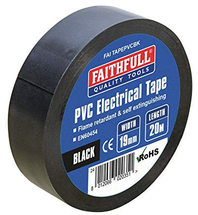 Faithfull FAITAPEPVCBK Black PVC Electrical Tape 19mm x 20M