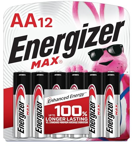 Energizer MAX AA Batteries, 12 Pack, Double A Alkaline Batteries