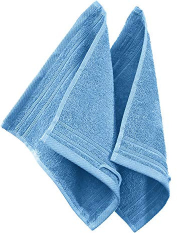 Erwin Müller Seiftuch Heidelberg 2er- Pack 100% Baumwolle hellblau Größe 30x30 cm - leichte Qualität, saugstark, schnelltrocknend, kompakt - ideal für Sport, Strand, Reisen (weitere Farben)
