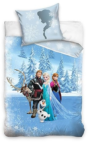 Ropa de cama reversible, de franela, diseño Frozen, modelo 044942. Tamaño: 135 x 200 cm y 80 x 80 cm, 100 % algodón, color rosa
