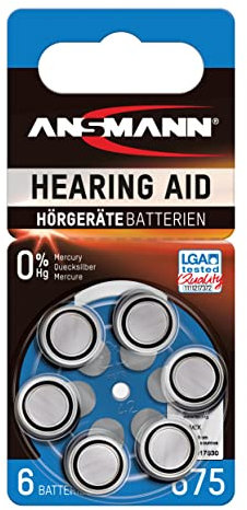 ANSMANN Hörgerätebatterien 675 blau 6 Stück - Zink Luft Hörgeräte Batterien Typ 675 P675 ZL1 PR44 mit 1,4V - Knopfzelle mit besonders langer Laufzeit für Hörgerät Hörverstärker & Hörhilfe
