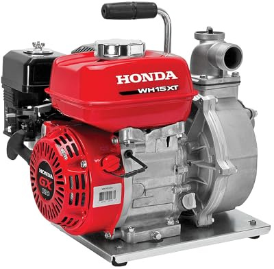 Honda WH15 1 1/2-Inch High Pressure Water Pump, Gas Powered Water Pump with 57psi Max Pressure, 98 Gallons per Minute Capacity, Commercial-Grade Engine, Easy Carry Handle (WH15XT2A)
